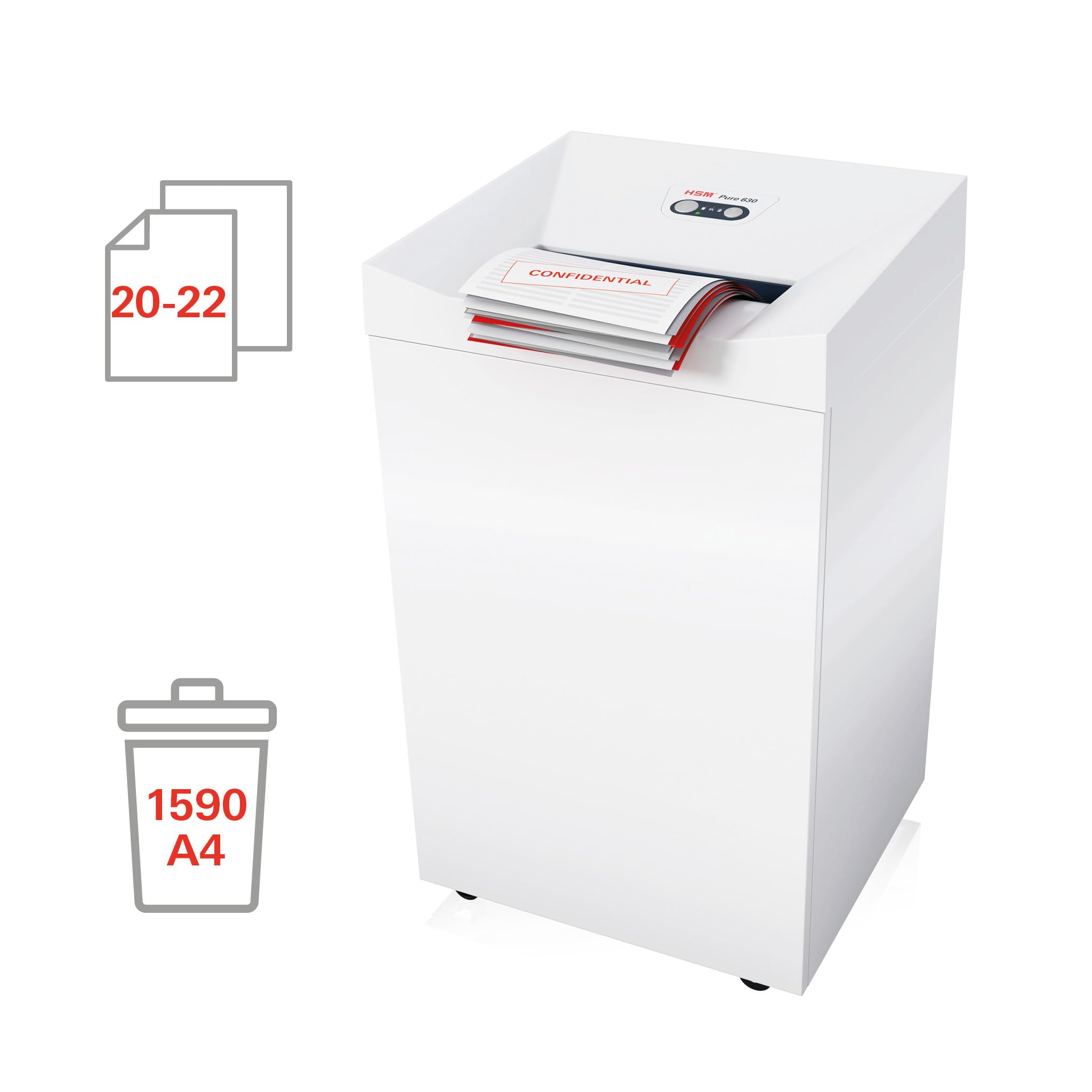 hsm-pure-630-aktenvernichter-partikelschnitt-4-5-x-30-mm-22-blatt-130-liter image 3