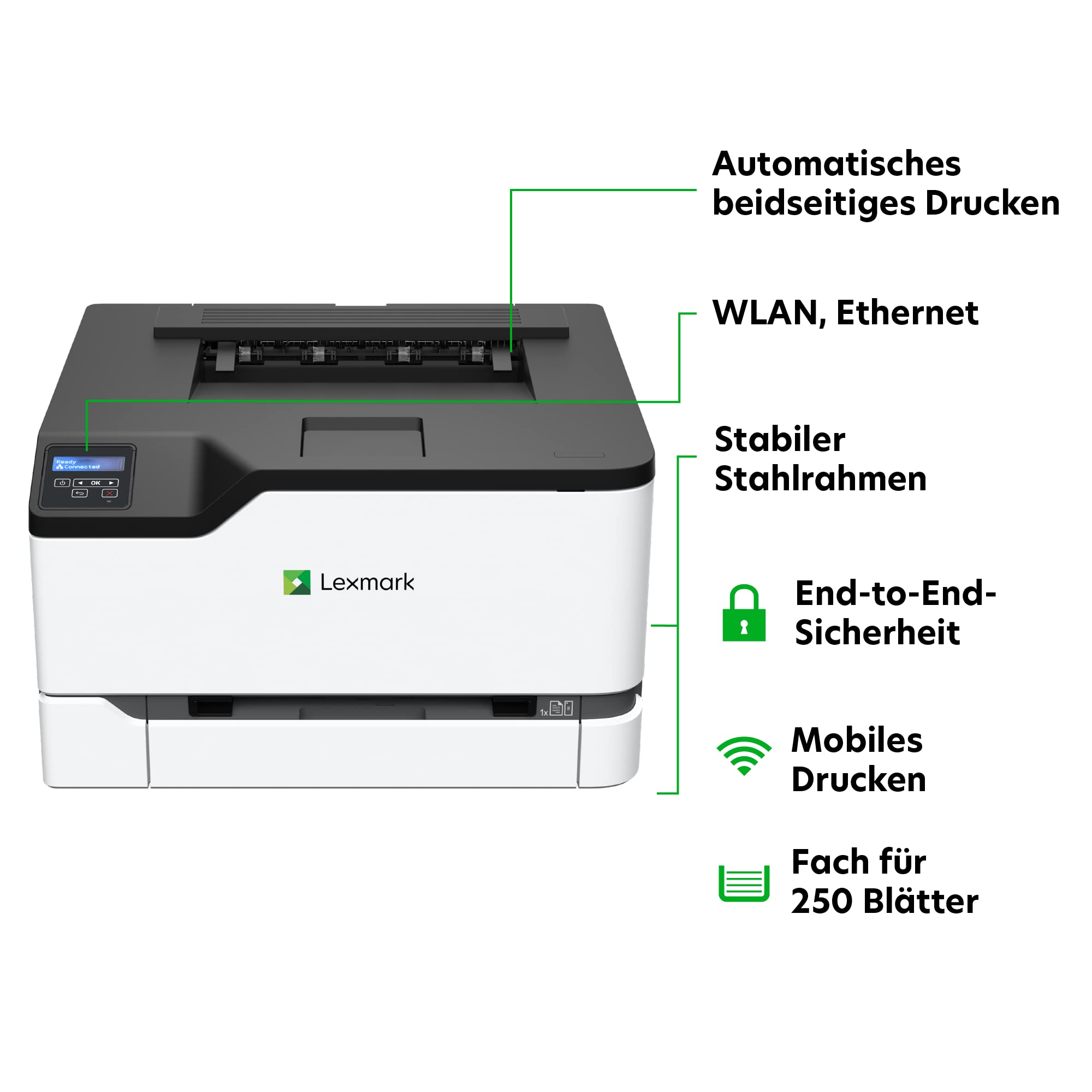 lexmark-c3224dw-farblaserdrucker-wlan-lan-usb-22-s-min-automatischer-duplexdruck image 2